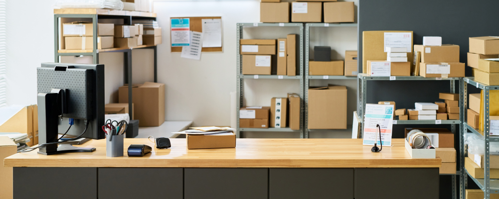 Oficina llena de cajas